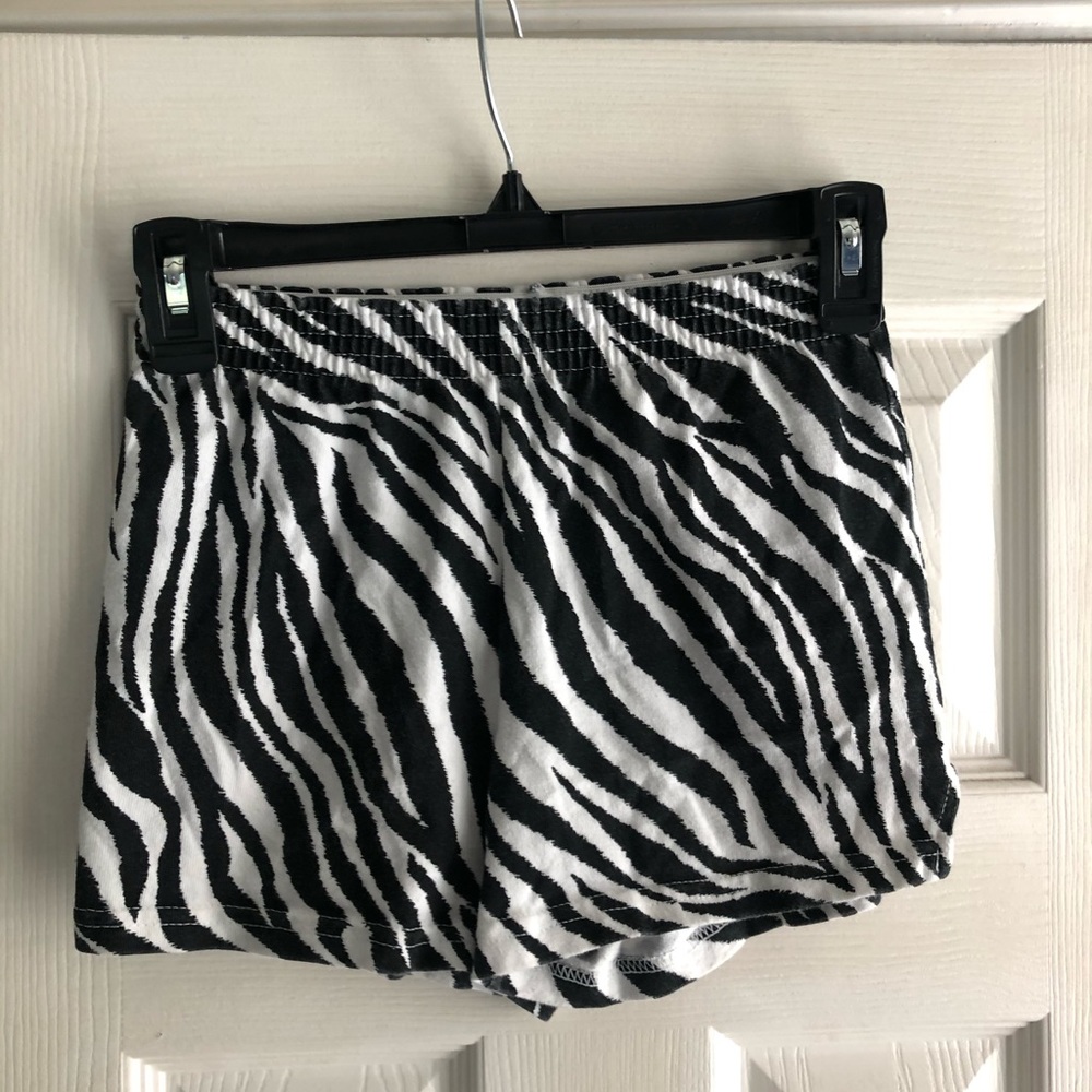 girls zebra shorts (size 12-14)